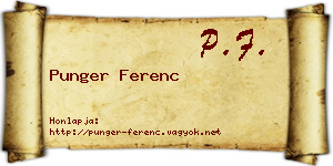 Punger Ferenc névjegykártya